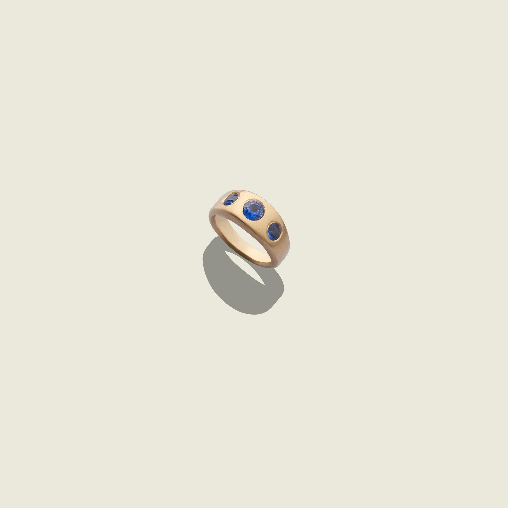 Heavy Cerulean Trio Ring