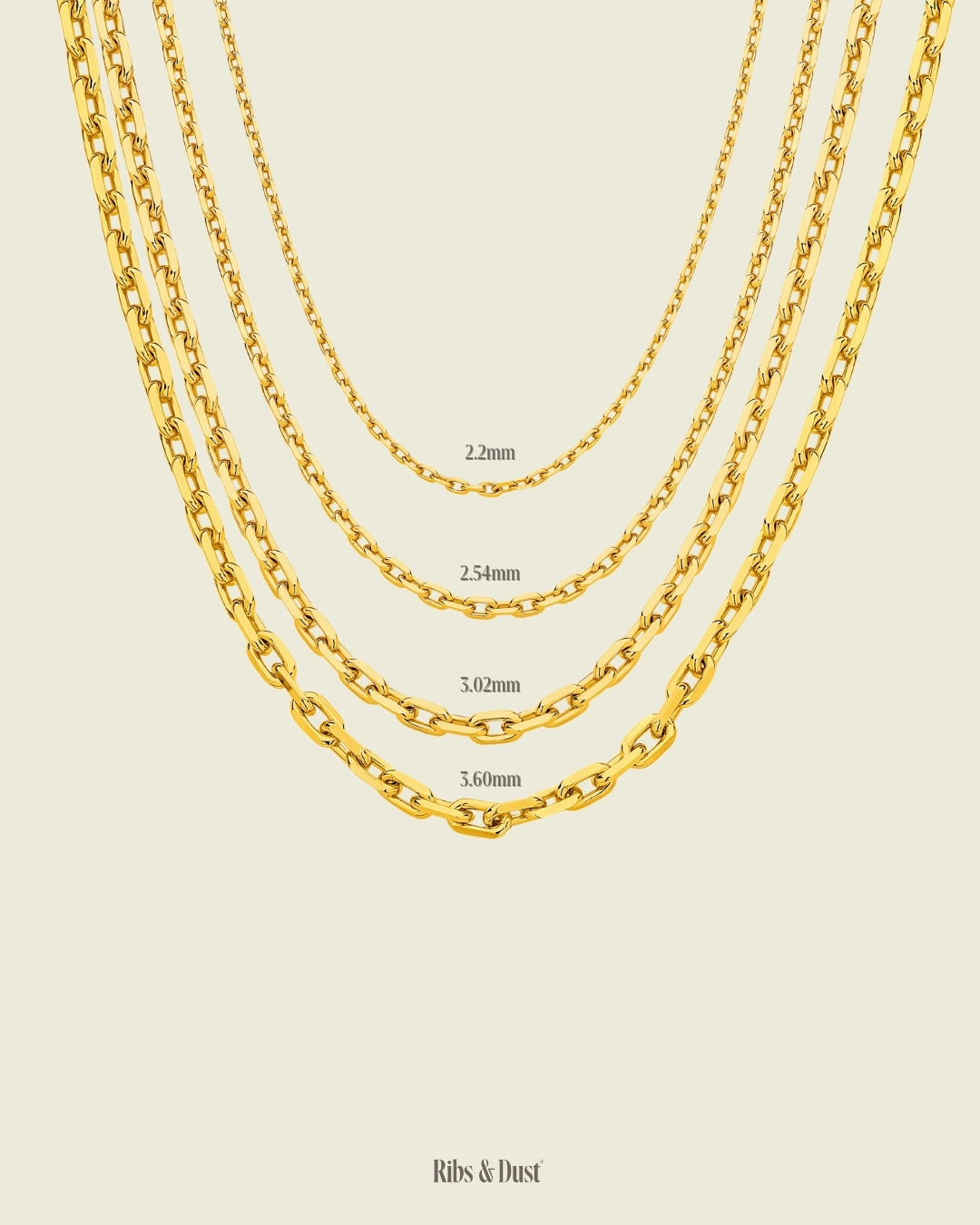 Diamond Cut Anchor Chain (9k & 18k Yellow / Rose / White Gold)